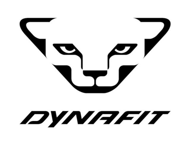 Stilizirano crno-bijelo lice snježnog leoparda iznad podebljanog, kutnog teksta „DYNAFIT“ velikim slovima na bijeloj pozadini.
