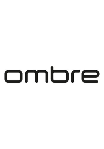 Black text spelling "ombre" on a white background, featuring a modern, minimalist font with rounded letters. Simple and clean design.