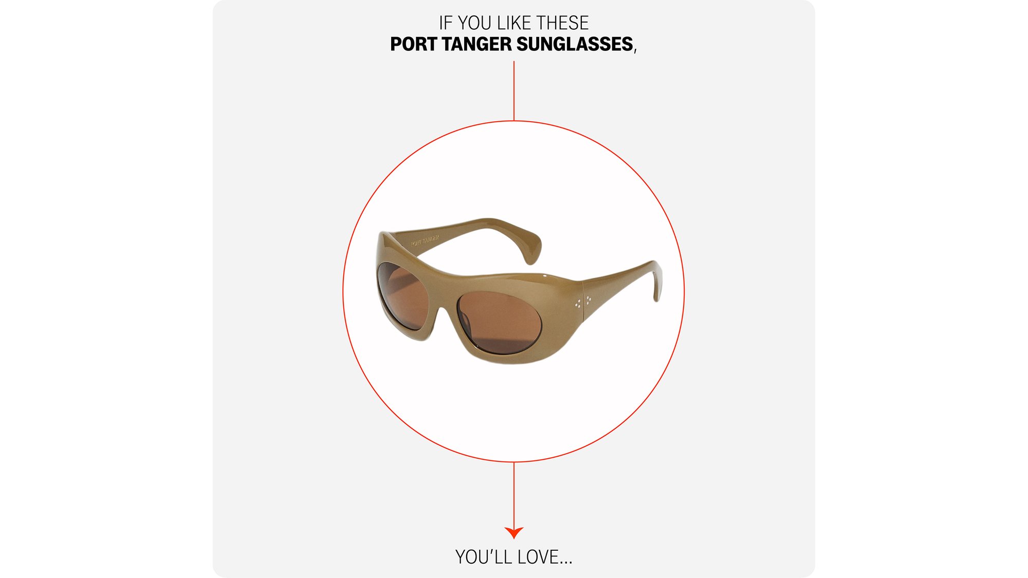 Occhiali da sole Port Tanger con montatura in plastica color beige chiaro, lenti rotonde in tonalità marroni e aste curve per una vestibilità sicura.