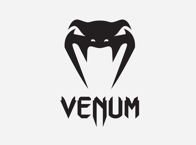 Black snake logo with fangs above the word "VENUM" in bold, aggressive font on a light background, emphasizing a fierce and dynamic brand identity.