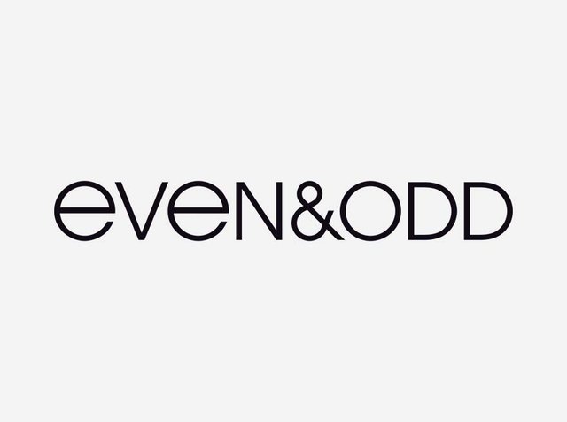 Logo featuring the text "even&ODD" in a modern, bold font on a light background. Emphasizes a contemporary style.