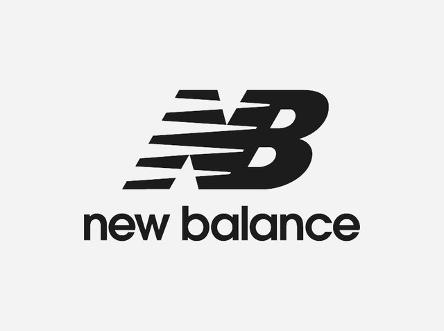 Logo "NB" noir avec des lignes dynamiques, accompagné du texte "new balance" dans une police moderne et en gras. Design simple et épuré sur un fond clair.
