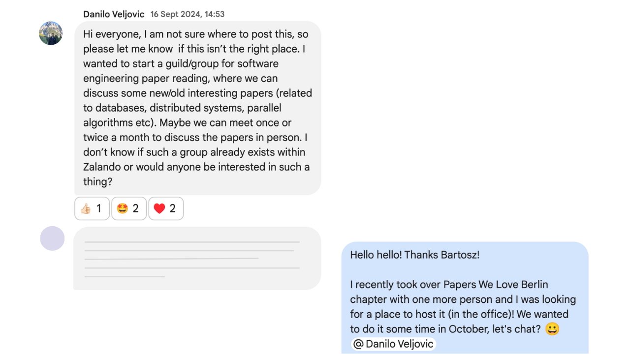 Chat screenshot of the initial message that led to the formation of the guild