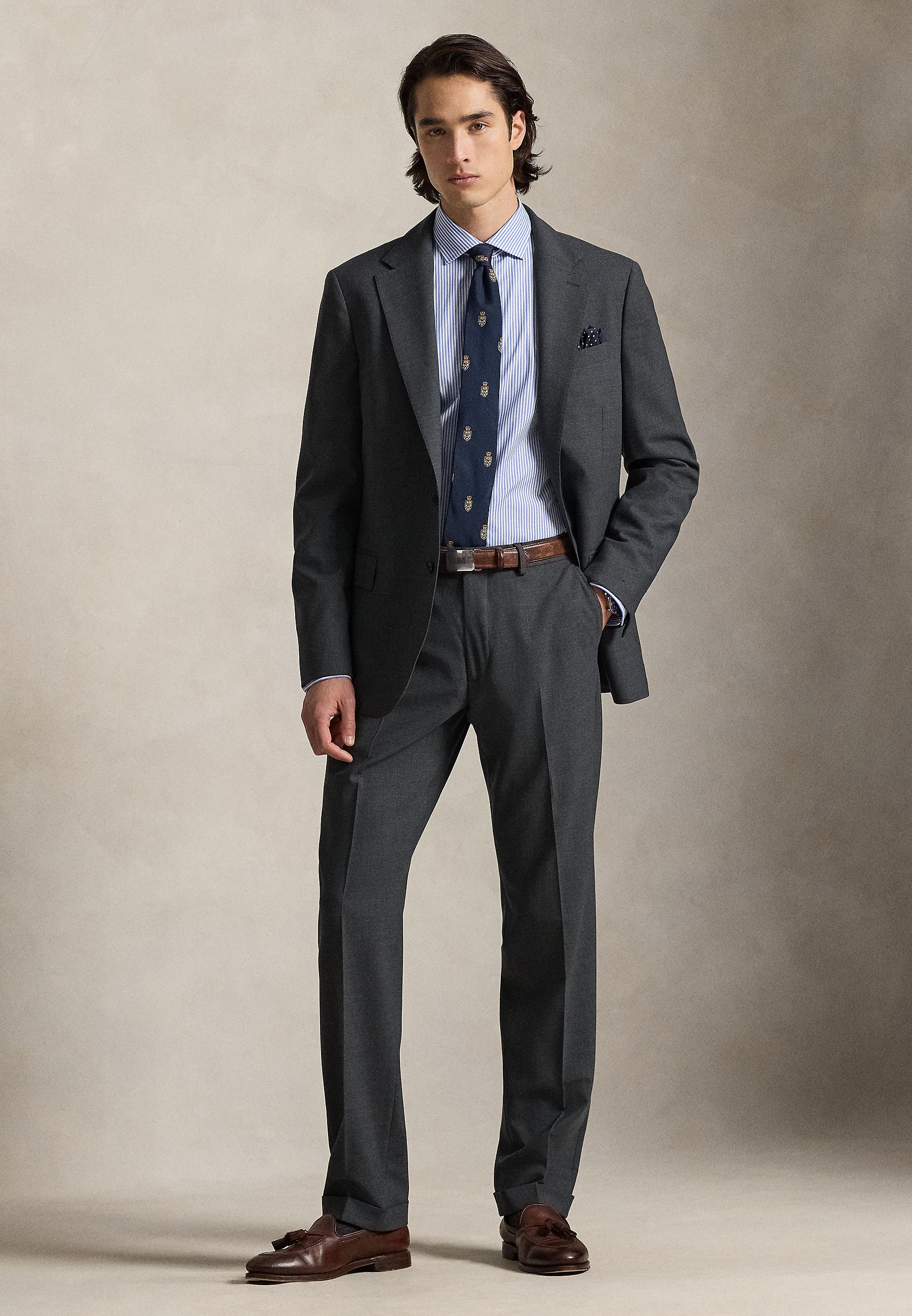 Polo Ralph Lauren PLEATED BARATHEA TUXEDO TROUSER - Suit trousers