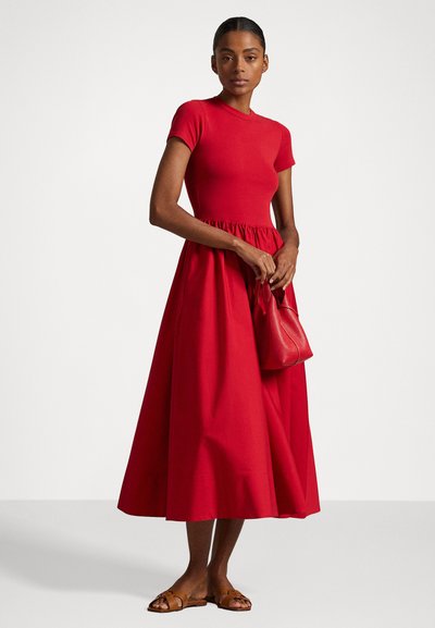 Robe En Jersey Rouge Structurée - Taille L - Sans Manches Avec Fermeture éclair - Neuve Avec étiquettes - Marque ATTENTIF