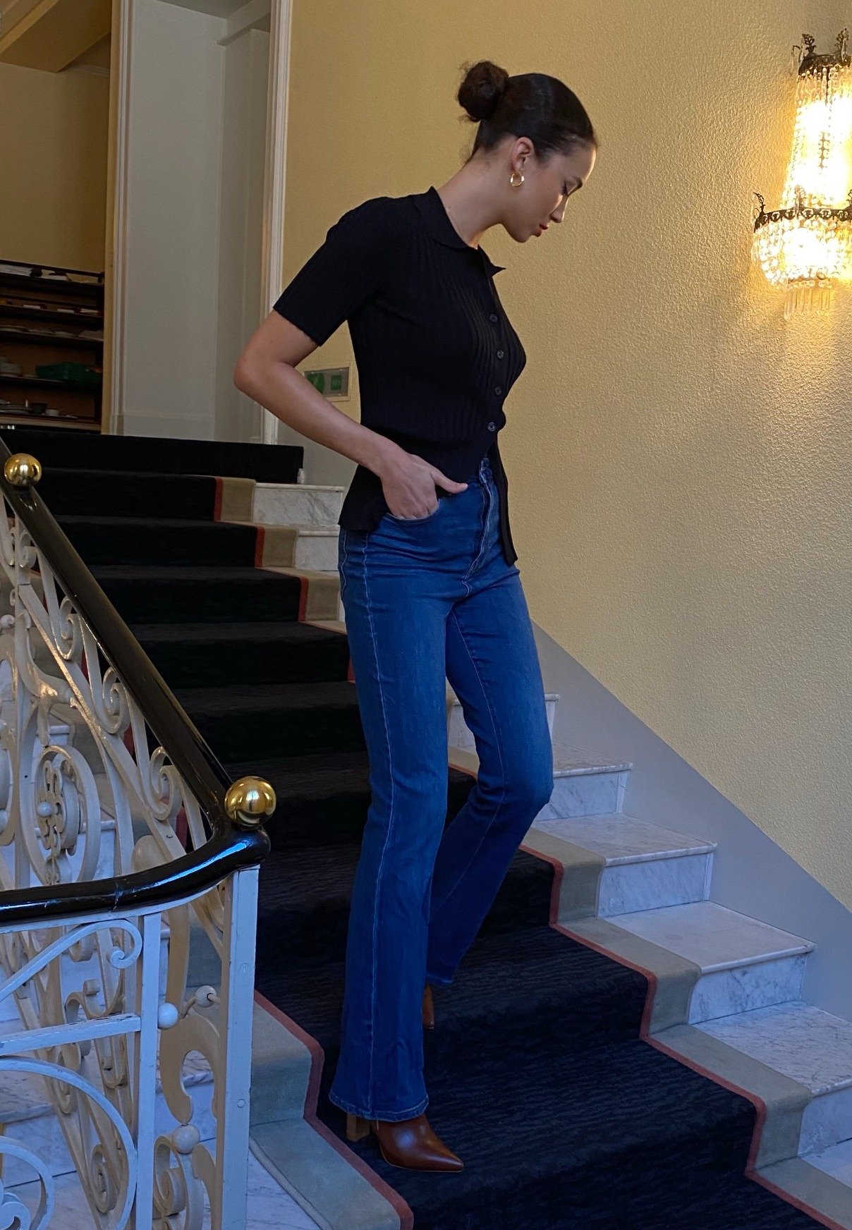 Noisy May Jeans Donna Nmsallie HW Flare - Vita Alta - Gamba Svasata - Cotone Elastico - Vi162lb Noos