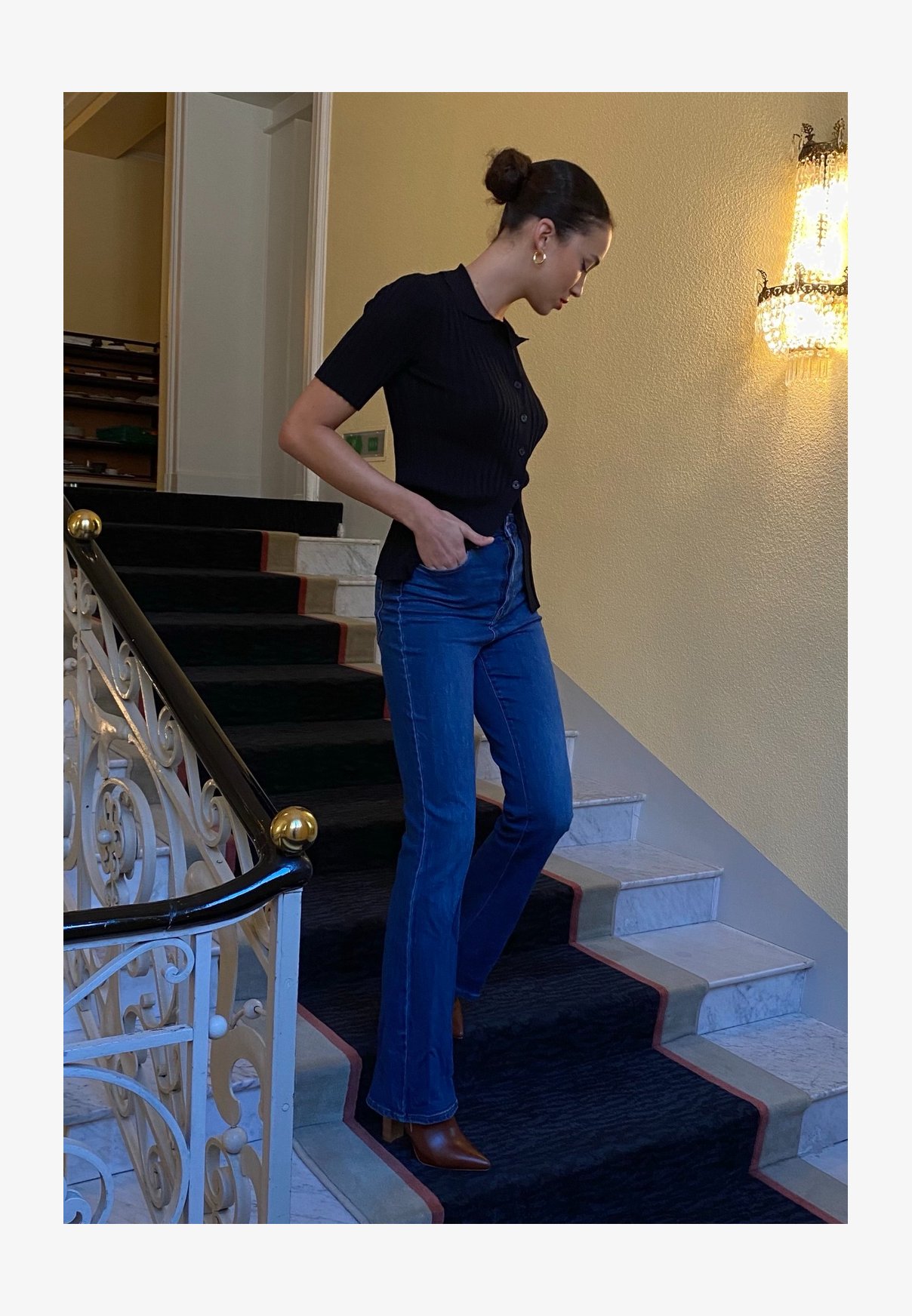 Noisy May Jeans Donna Nmsallie HW Flare - Vita Alta - Gamba Svasata - Cotone Elastico - Vi162lb Noos