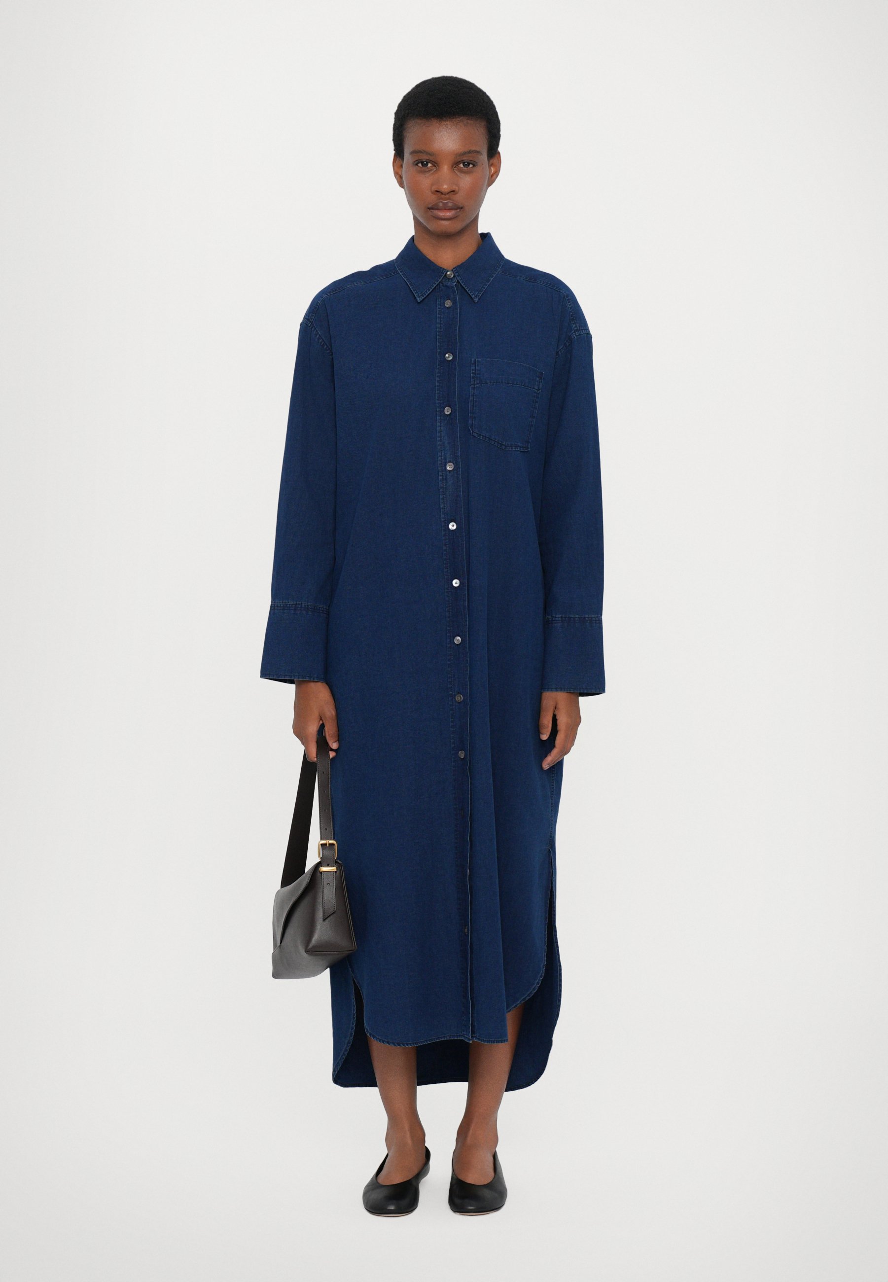 【関税&送料込】Sportmax Denim Fiorito Shirt Dress Sportmax Denim Fiorito Shirt Dress In Blue | ModeSens