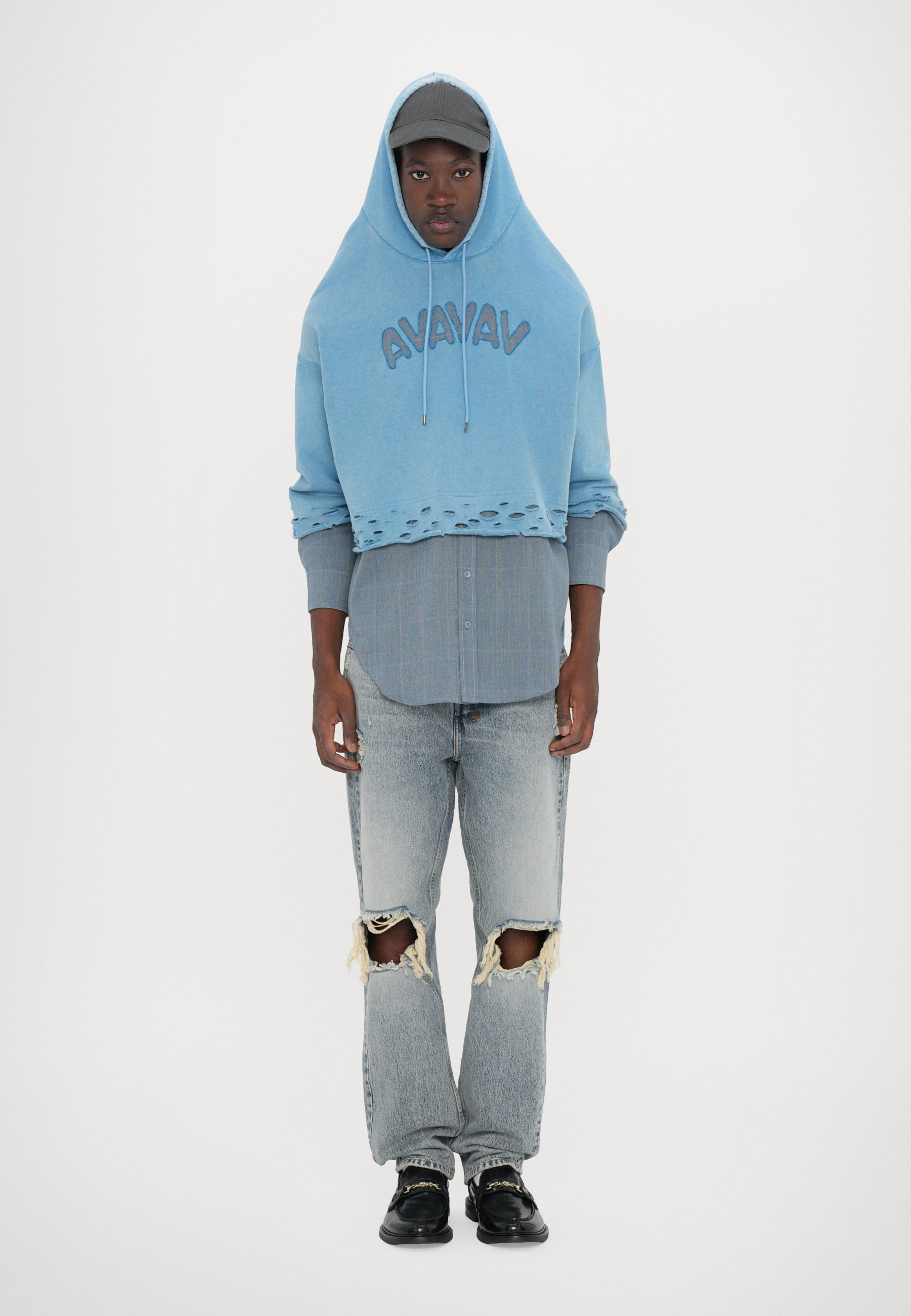 AVAVAV BUTTON UP HOODIE UNISEX - Sweatshirt - blue - Zalando