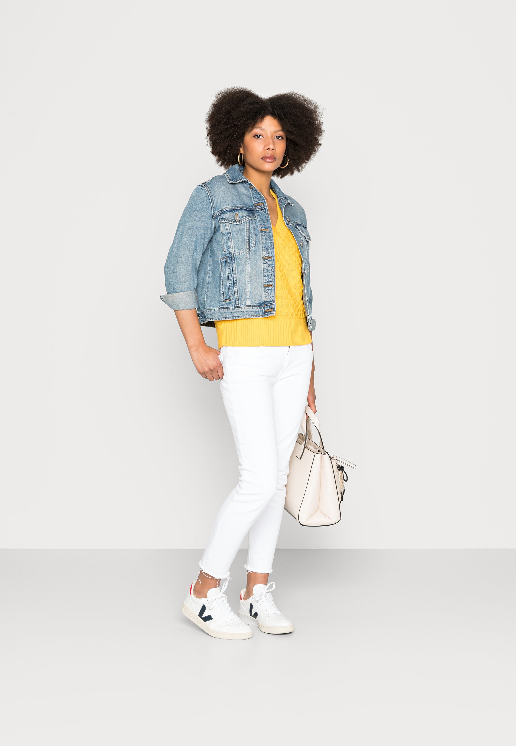 ONLY Damen Jeansjacke 'ONLJules Life' – Slim Fit, Mit Bindegürtel, Medium Blue Denim