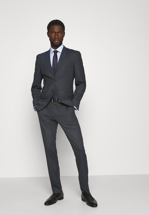 Lindbergh PLAIN MENS SUIT Anzug bottle green melange/dunkelgrün