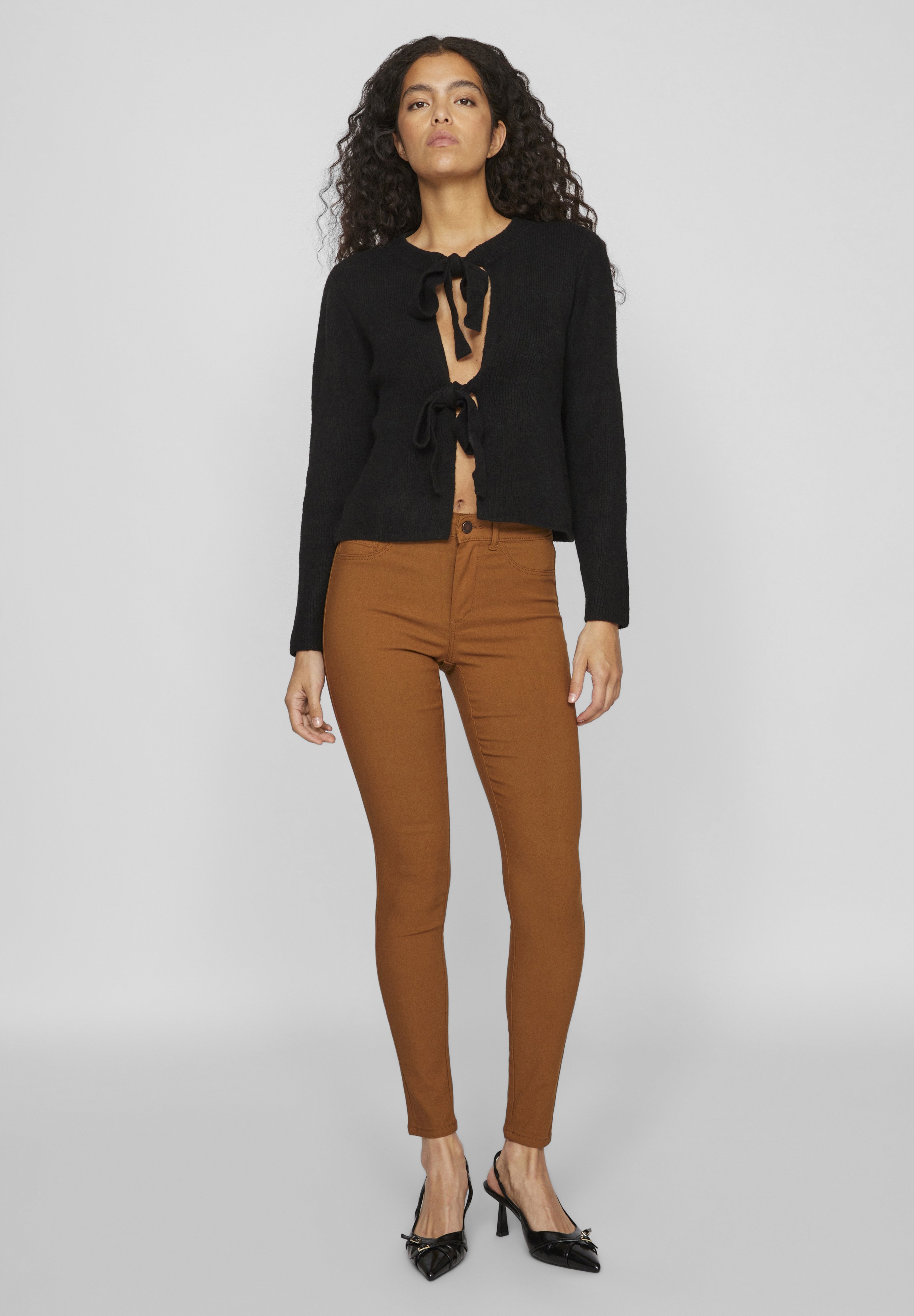 Urban Classics Pantaloni Cargo Donna Vita Alta - Gamba Larga In Twill Elasticizzato