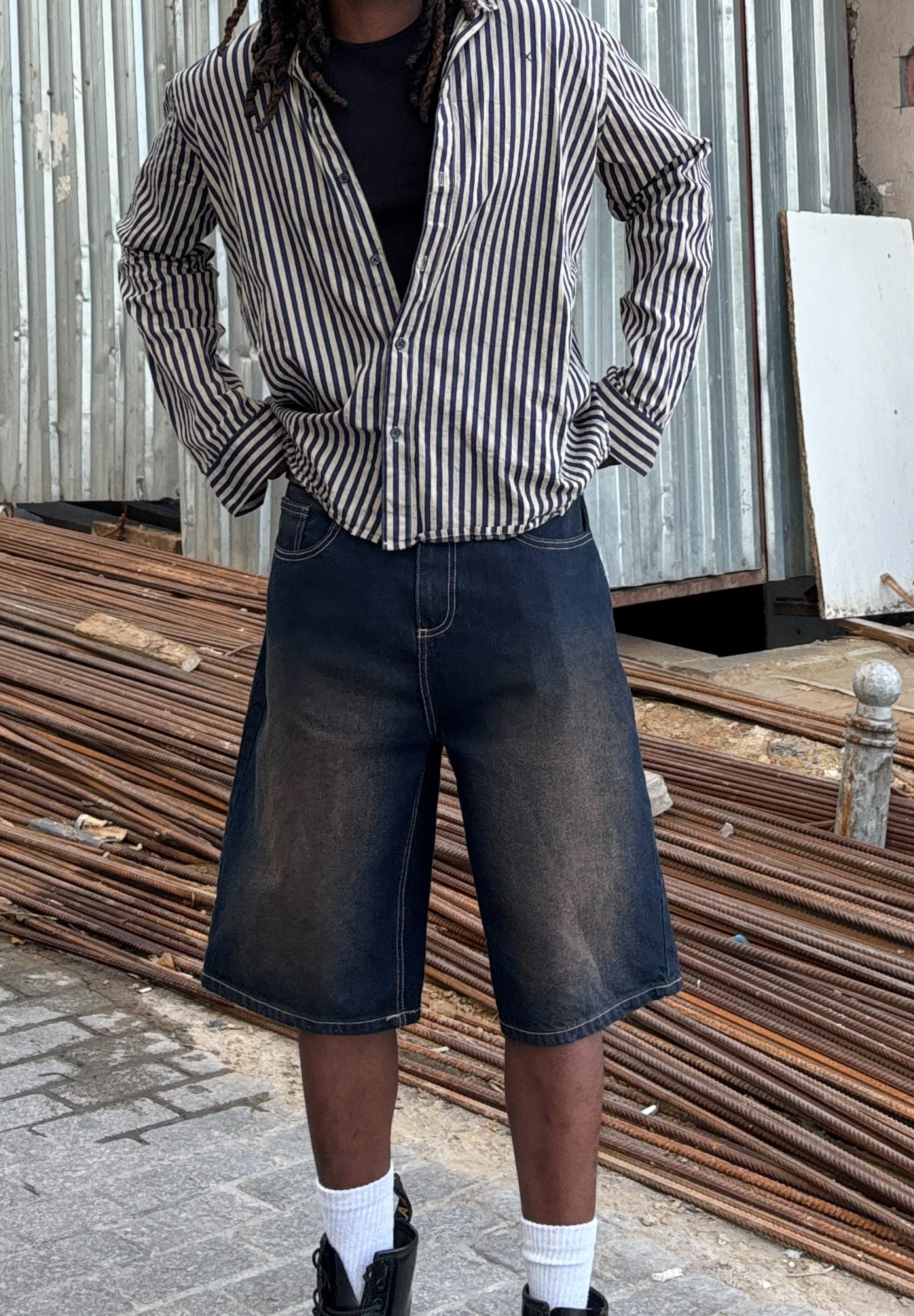 Nike Performance DENIM 10IN SHORT NAOS - Sports shorts - blue grey