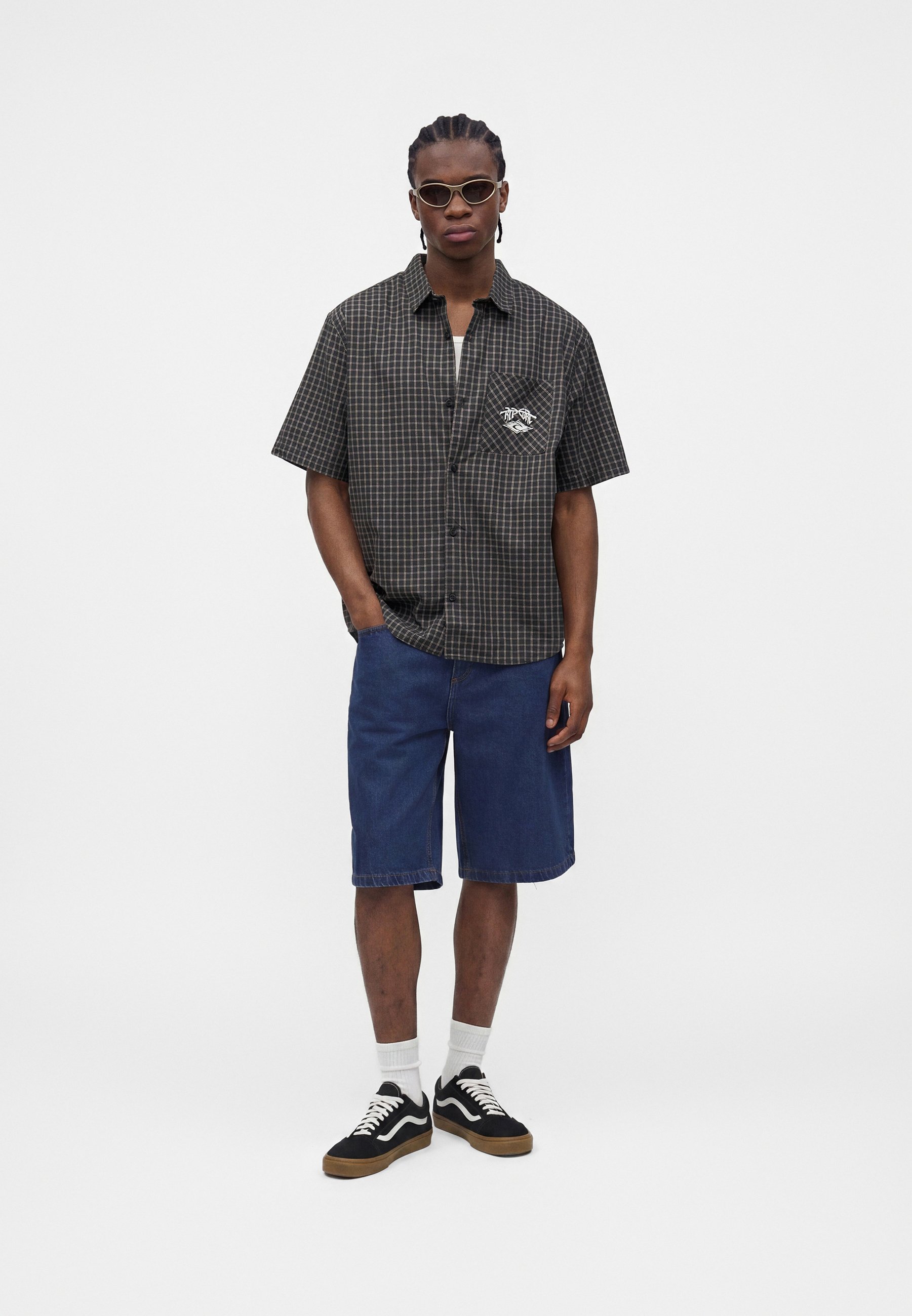 Jaded London Shirt - checked oversized printed shirt/multi