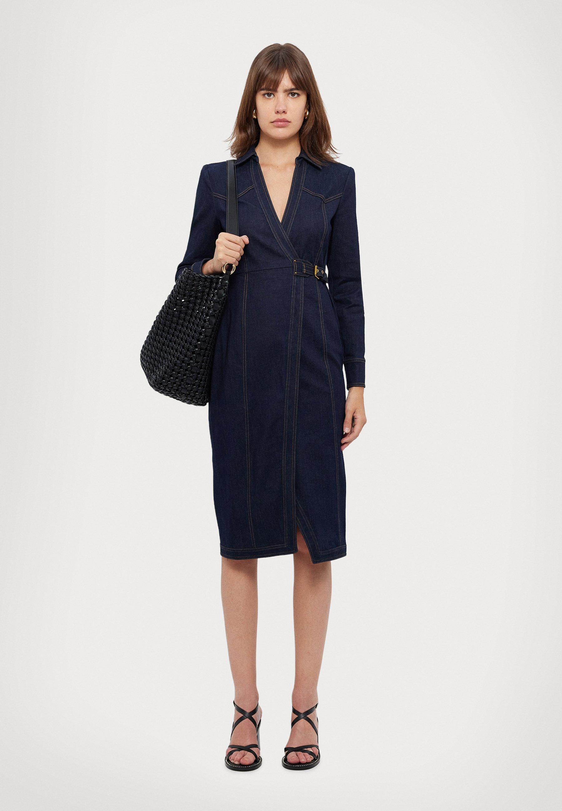 【関税&送料込】Sportmax Denim Fiorito Shirt Dress Sportmax FIORITO - Denim dress - midnight blue/blue