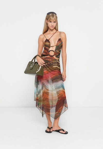 strapless a line midi dress Tulle Strapless A-line Midi Dress US 20