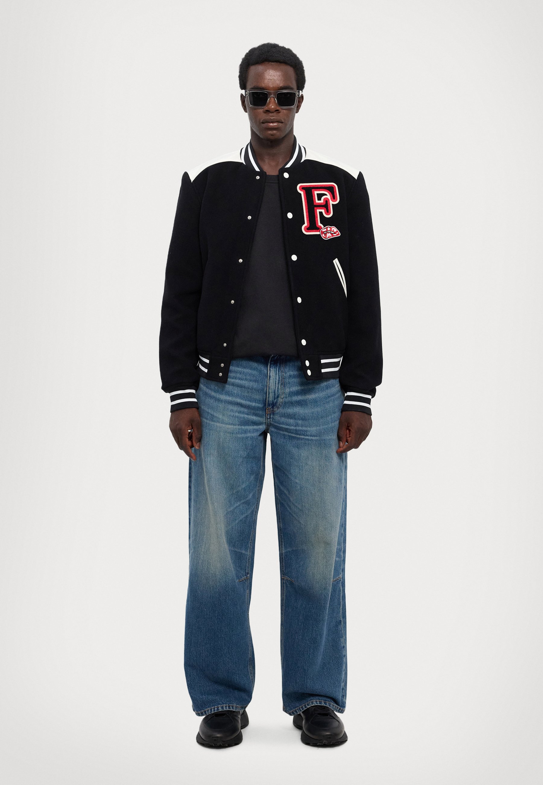 Chaqueta Bomber Azul Marino Con Diseño Sombreado De Jack & Jones