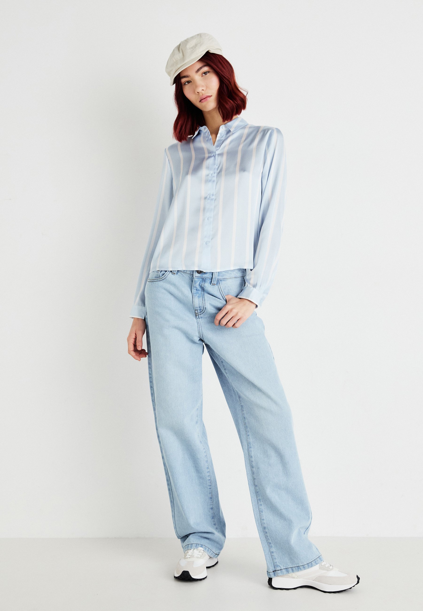 YAS YASPALA - Button-down blouse - kentucky blue/light blue