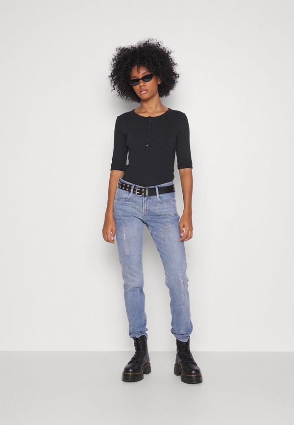 Slim Rib Henley Top | Grau | ® DE