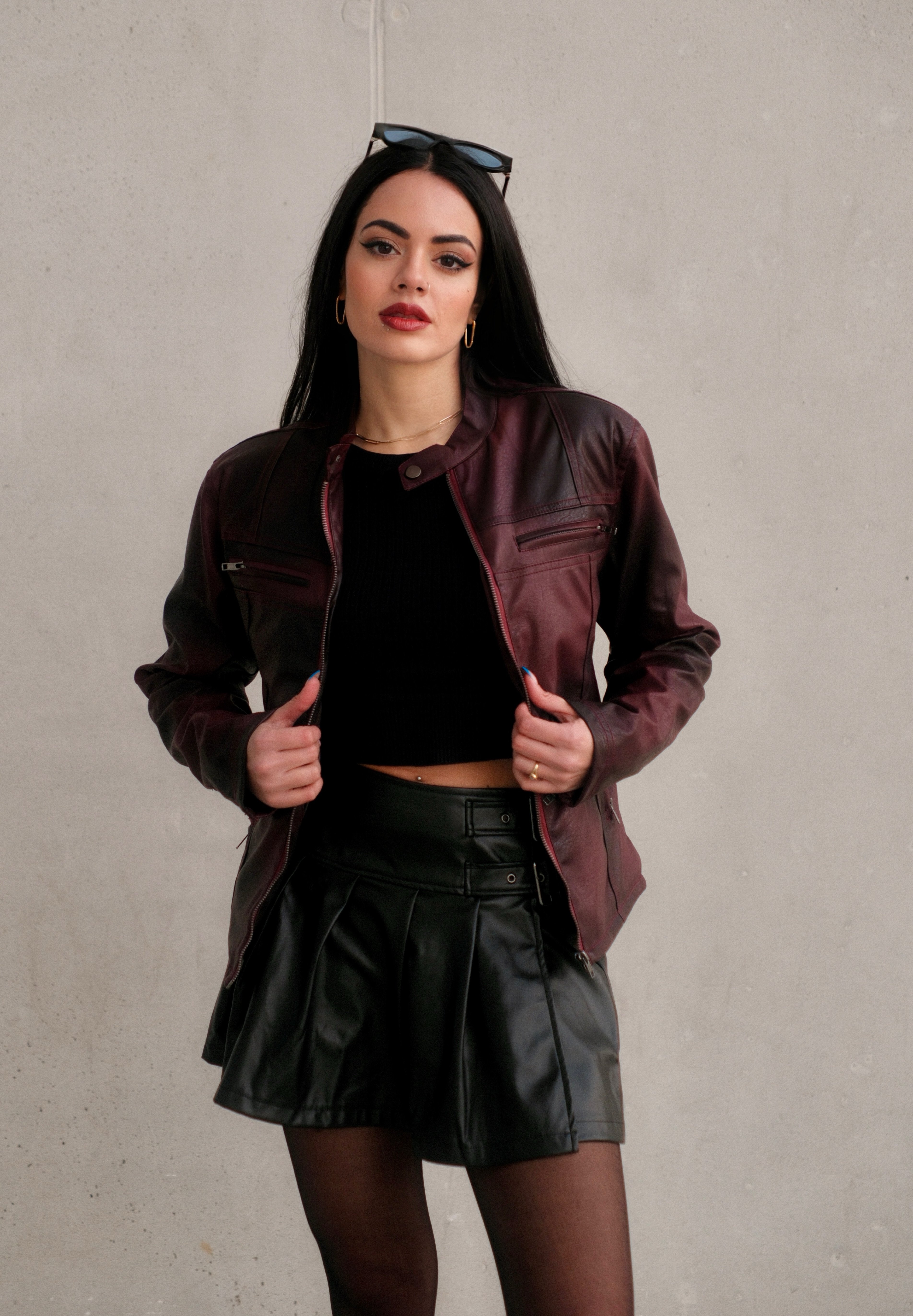 Jaded London OXBLOOD PISTON UNISEX - Faux leather jacket