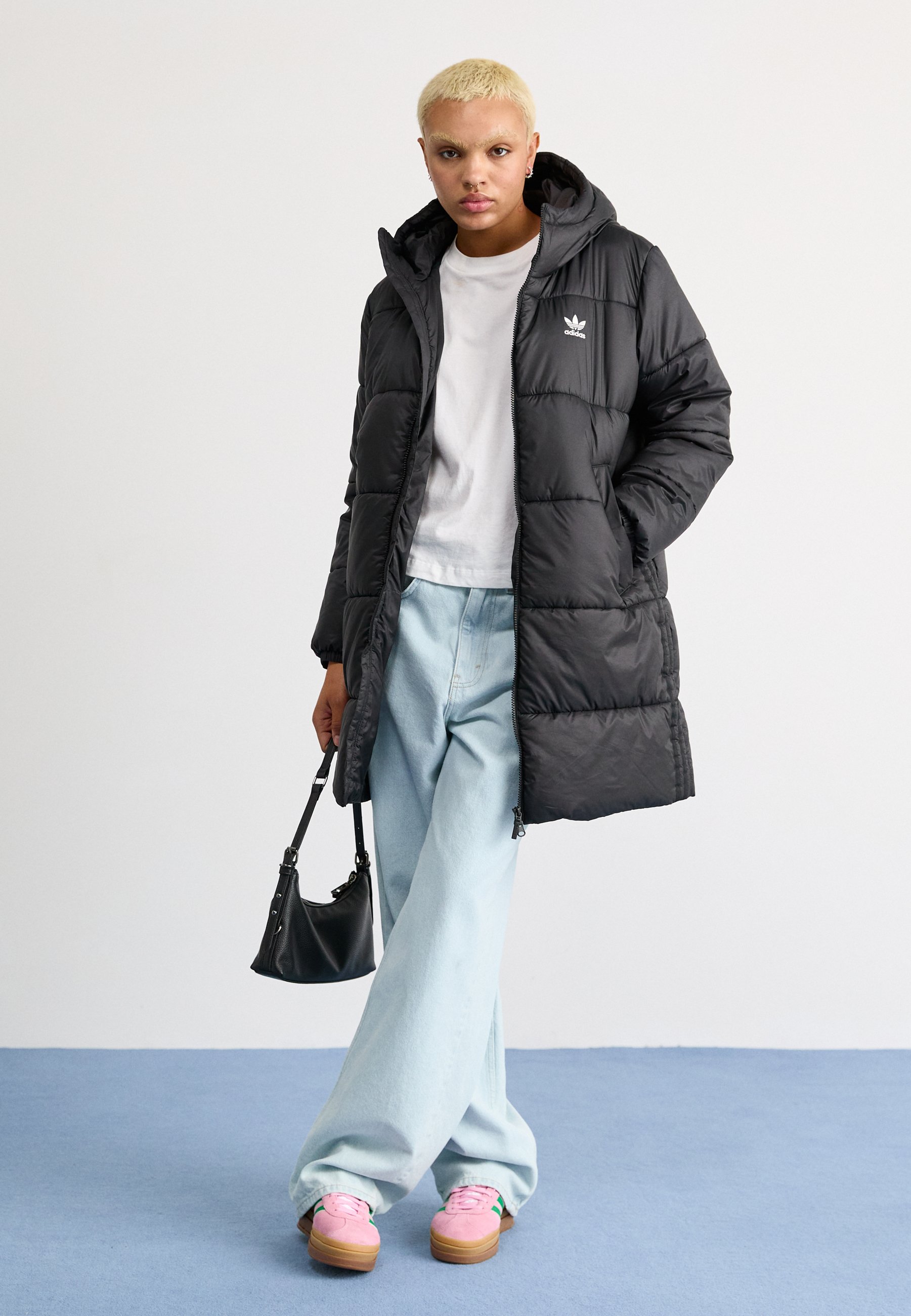 ダウンジャケット・コート adidas quilted mid jacket black adidas Originals Fashion Quilted Mid jacket Black | Dressinn