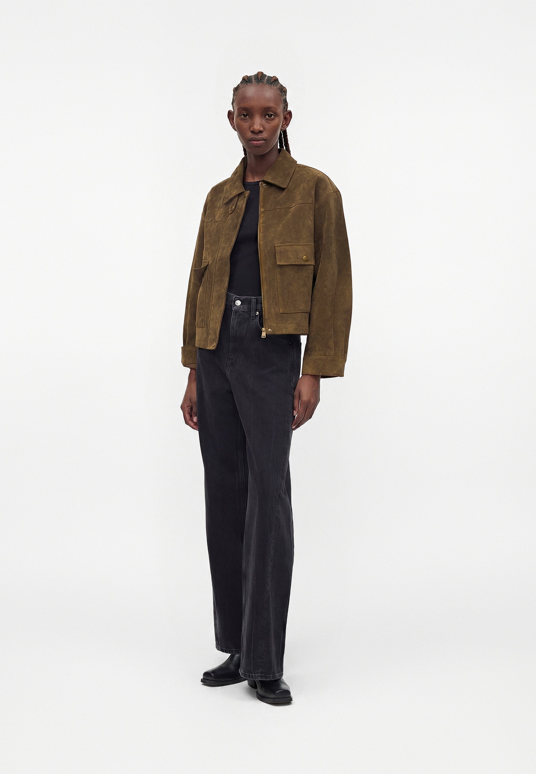 【販売会限定品】KAJA Fake Suede Jacket OVY JJXX Suede JXHAZEL Suede - Leather jacket - friar brown/brown