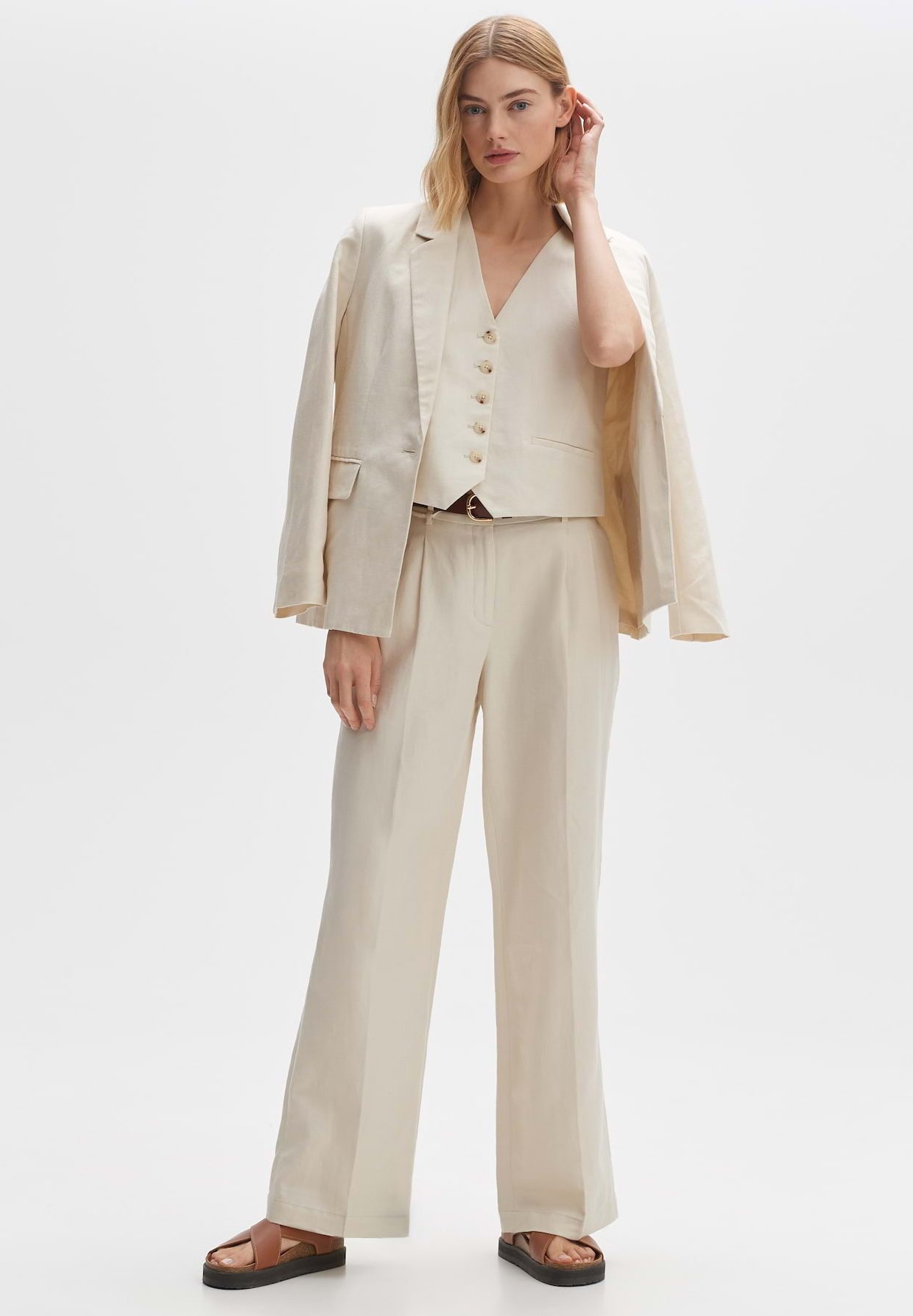 Object Objsigrid HW Casual Pant Noos – Pantaloni Donna In Tessuto – Taglio Oversize, Tasche Laterali, Vita Elastica – Look Scandi