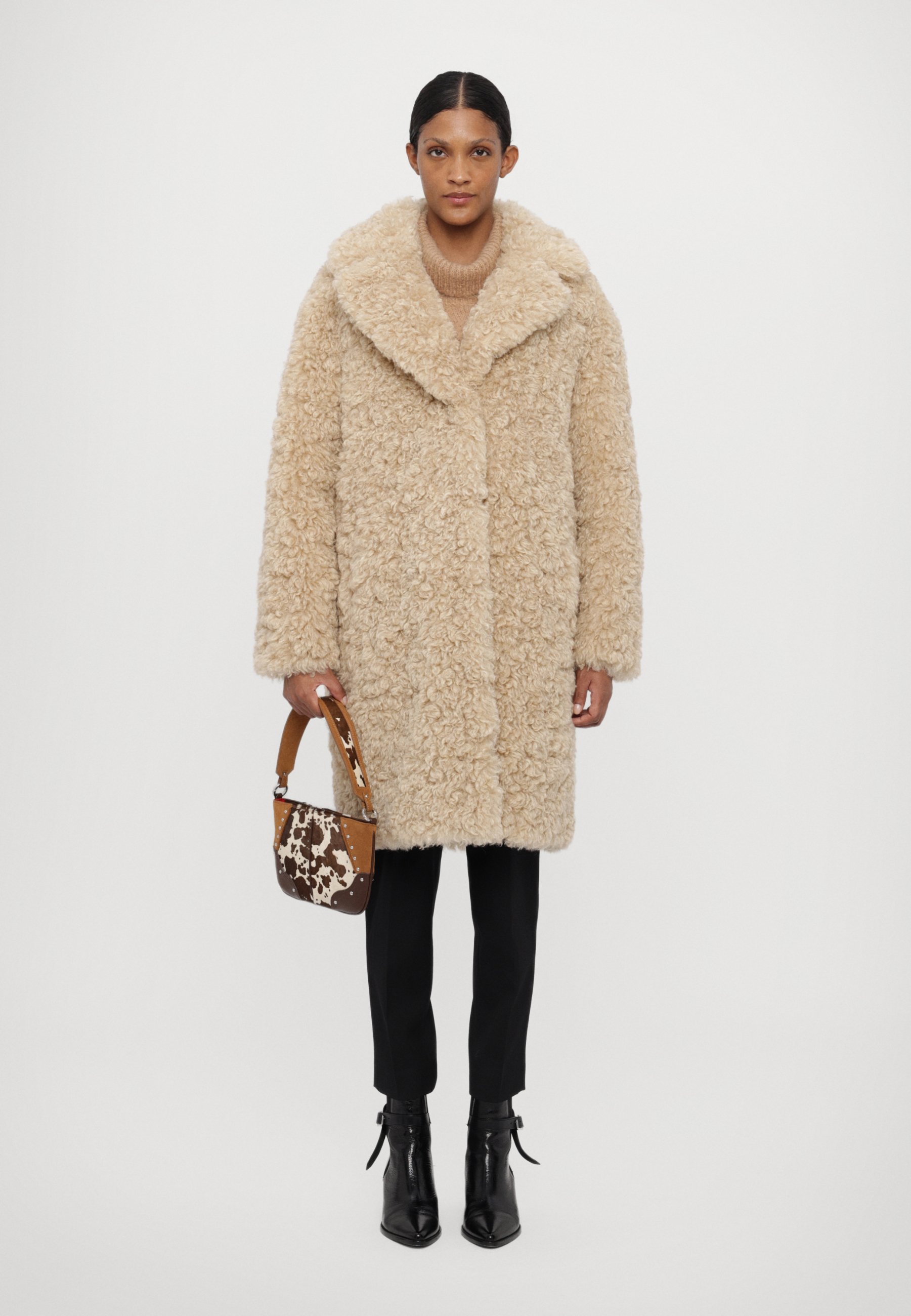 ◇NICK&NICOLE◇ PREMIUM BOLD SOFT MUFFLER_LIGHT BEIGE STAND STUDIO NICOLE COAT - Winter coat - smoke grey/grey