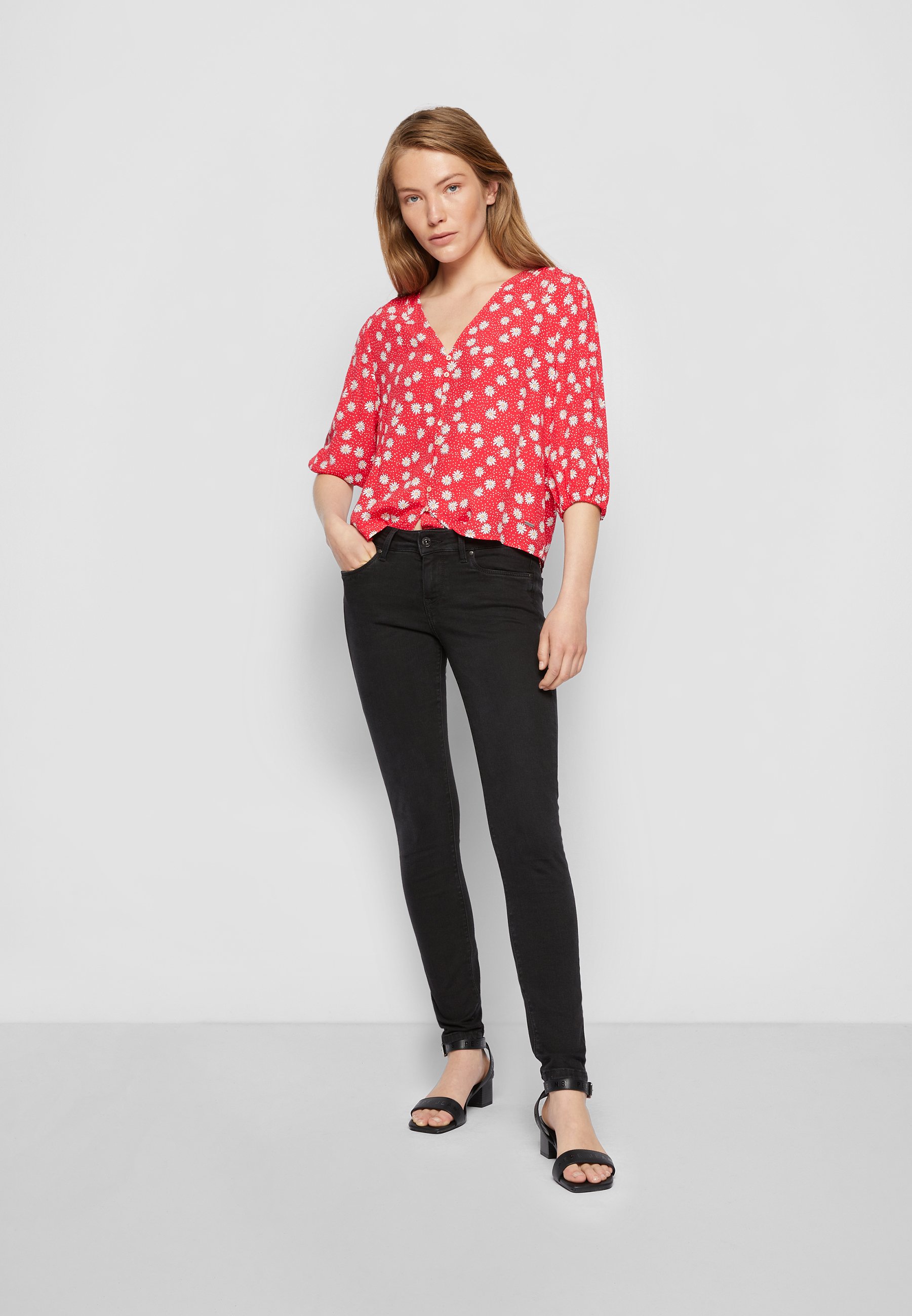 Jeans Pepe Donna Fit Skinny Vita Bajo Soho - Gamba Stretta, Chiusura Con Zip, Lifestyle Casual