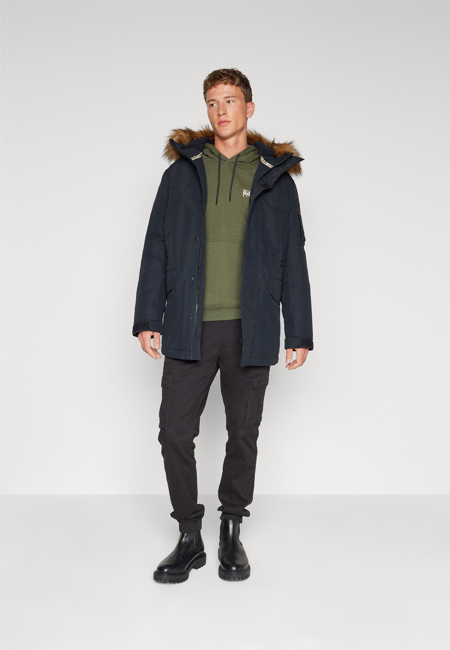 Jack & Jones JORVESTERBRO BACK HOOD - Sweater - magical forest/groen
