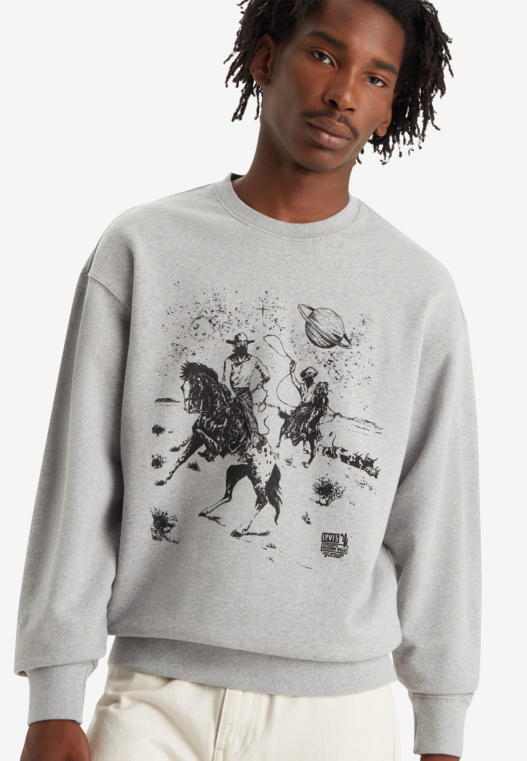Levi's Heren Relaxed Graphic Hoodies Gemeleerd Grijs