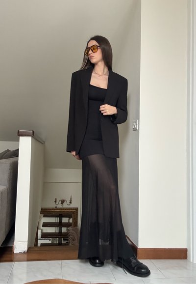 stripe knit maxi dress in black jaded london Aisle-3 Jaded London Allure Striped Knitted Maxi Dress