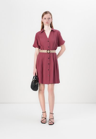 princess polly baby blue dress Calvin Klein DRESS - Jersey dress - deep rouge/bordeaux