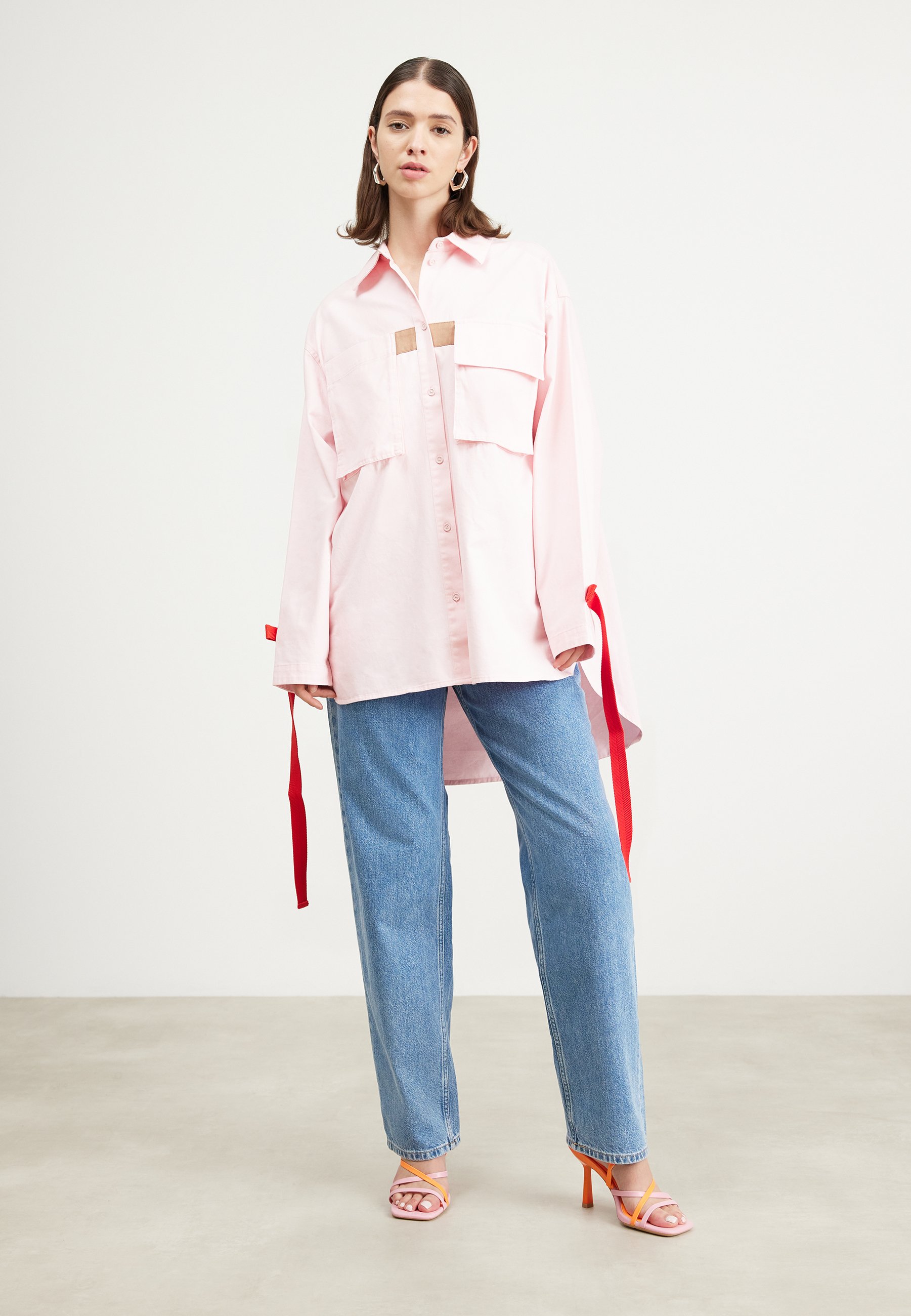 売れ筋商品|||フィオルッチ シャツ レディース トップス GINGHAM LOGO HOODIE SHIRT - Blouse - baby pink Fiorucci GINGHAM LOGO HOODIE SHIRT - Blouse - baby pink/pink