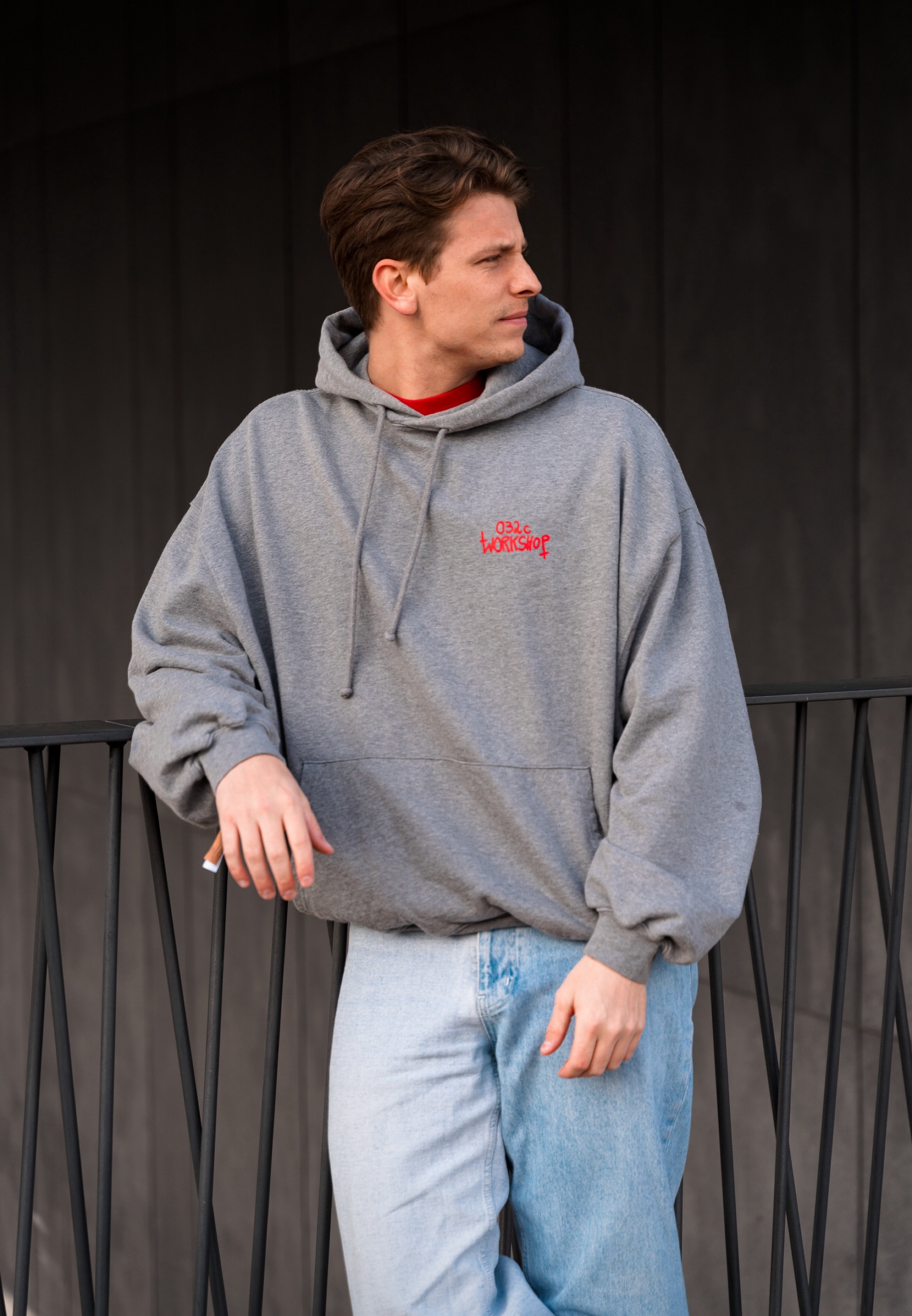 ★032c★ U SPLICED BUBBLE HOODIE FADED OLIVE DRAB SPLICED BU 032c-SPLICED-BUBBLE-HOODIE-