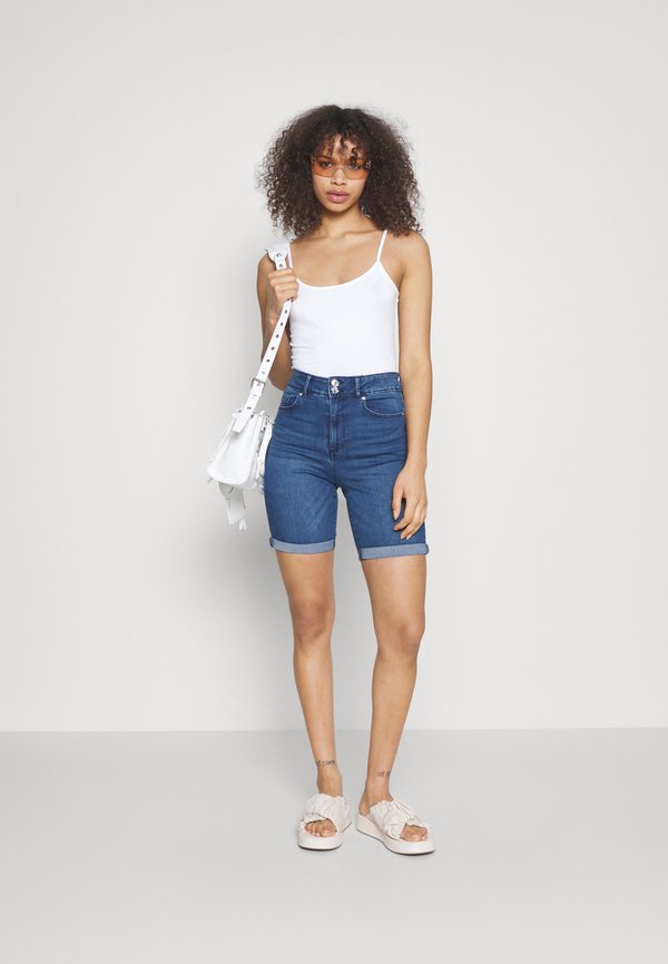 Vmtess Mid Rise Short Denim Shorts Medium Blue Denim