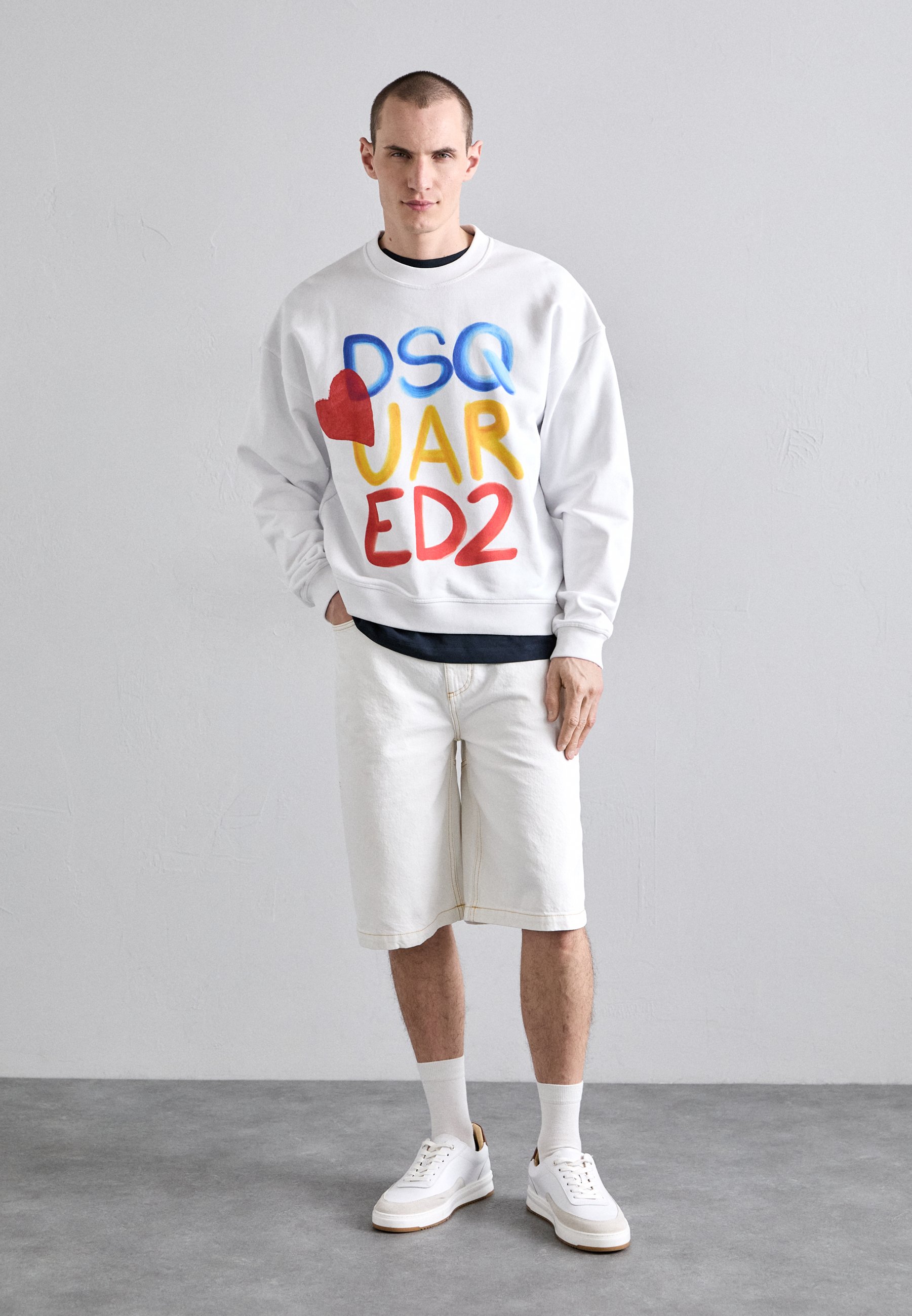 (送料・関税込)D SQUARED2 Cool Fit Crewneck Logo Sweat(white) Dsquared2 Cool Fit Crew Neck Sweatshirt White at CareOfCarl.com
