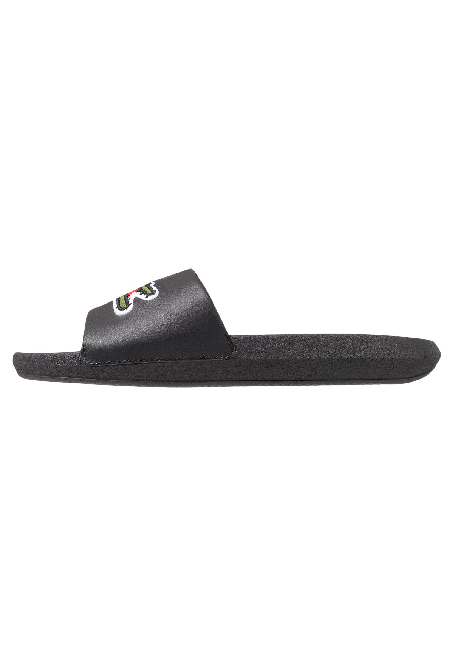 lacoste slippers black