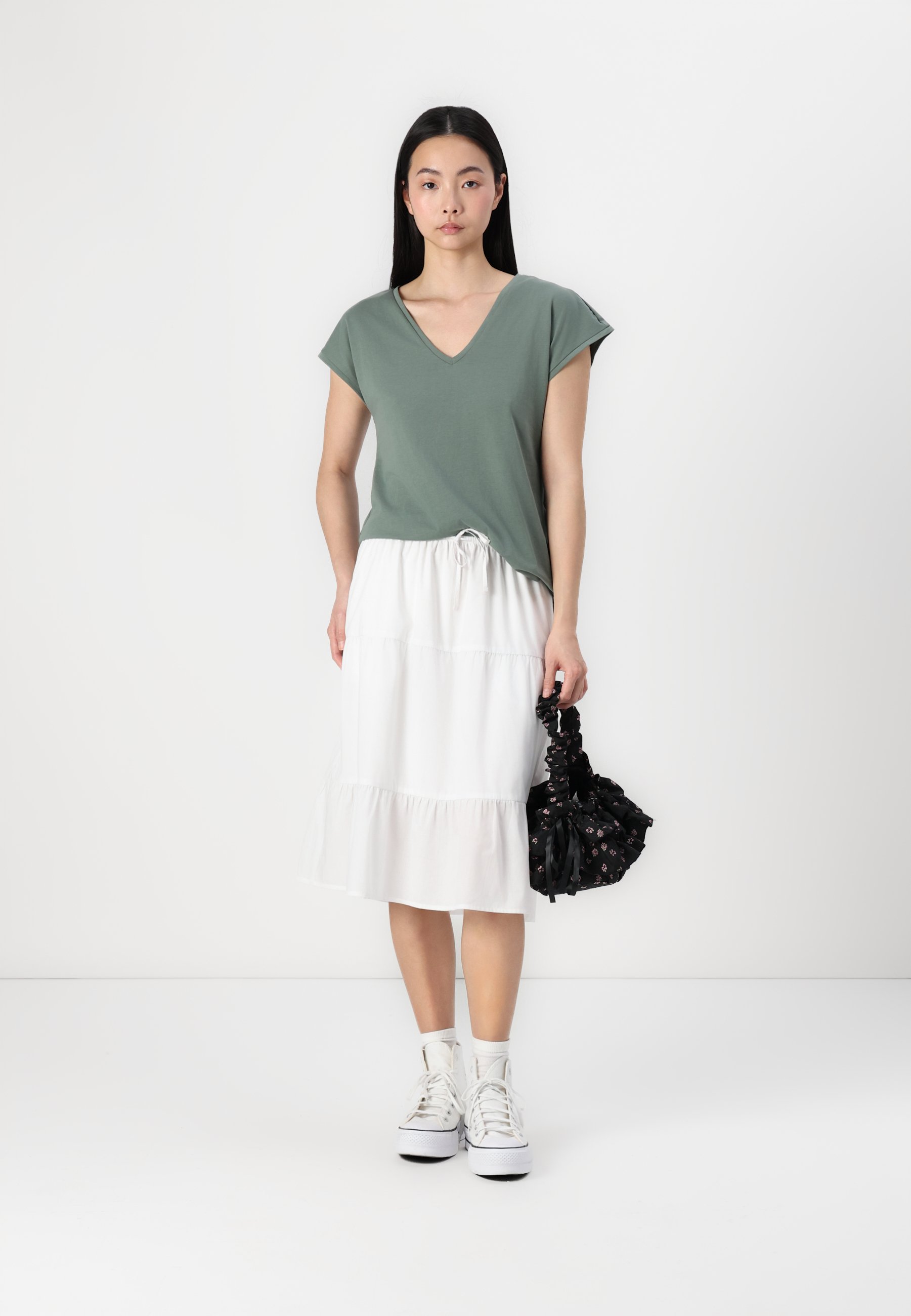 Hollister Co. Poplin Midi Skirt - A-line skirt - bright