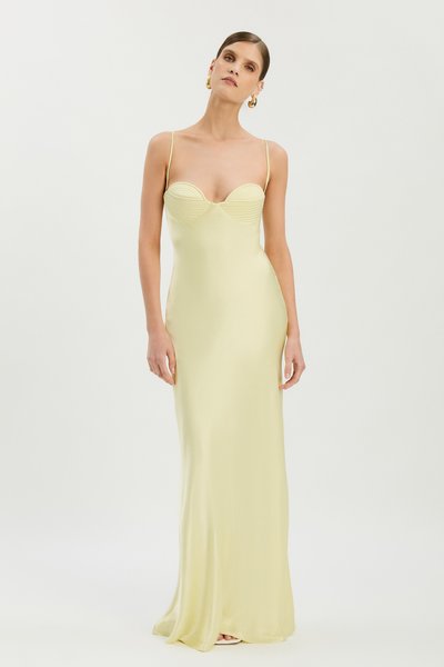 Bardot YVE HALTER DRESS - Cocktailkleid/festliches Kleid - canary yellow/gelb  - Zalando