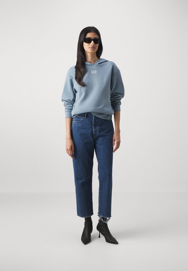 Stradivarius CROPPED - Jeans straight leg - grey denim/grå denim ...