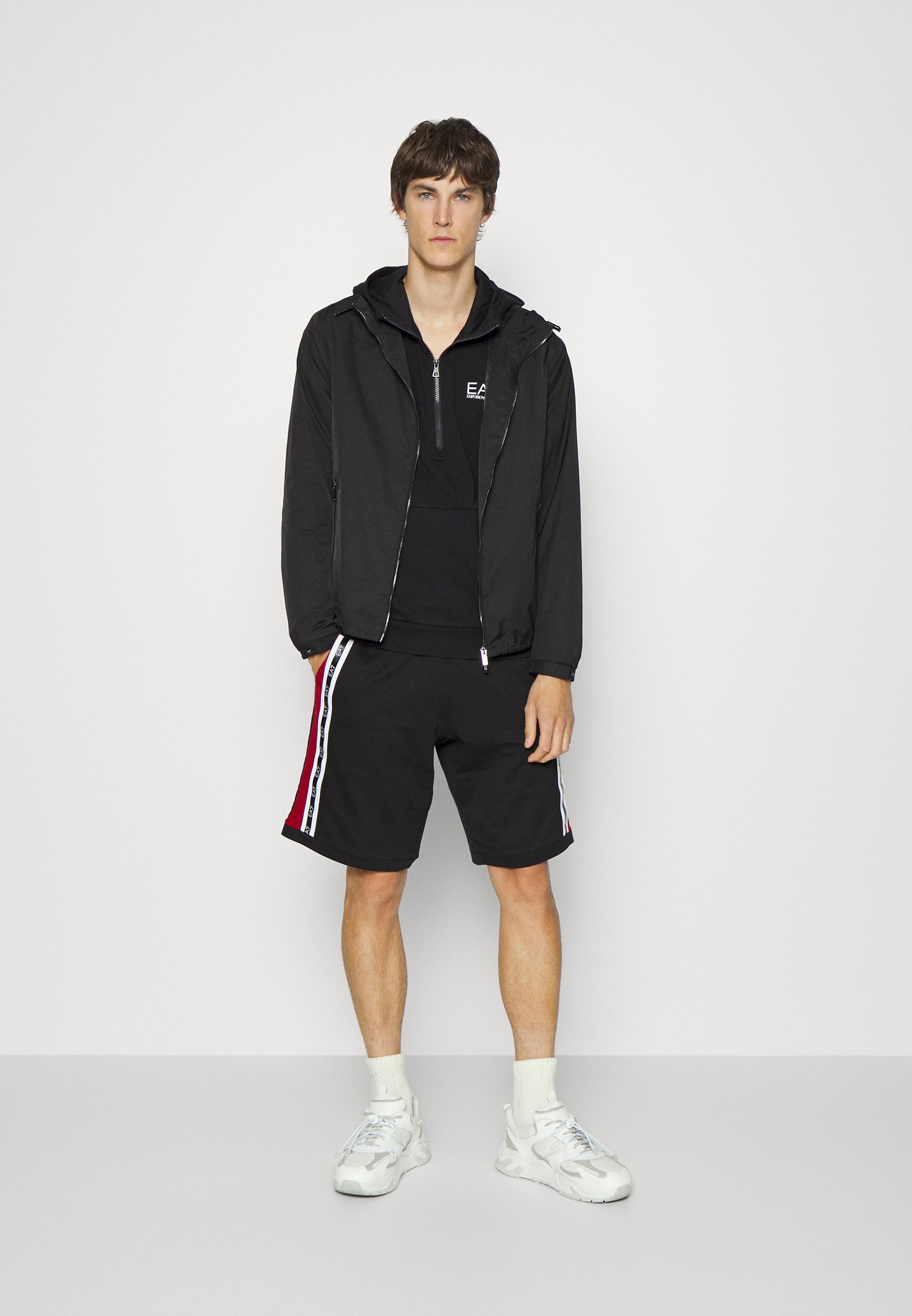 Sudadera Con Capucha EA7 Emporio Armani Gold Label Para Hombre - Negra