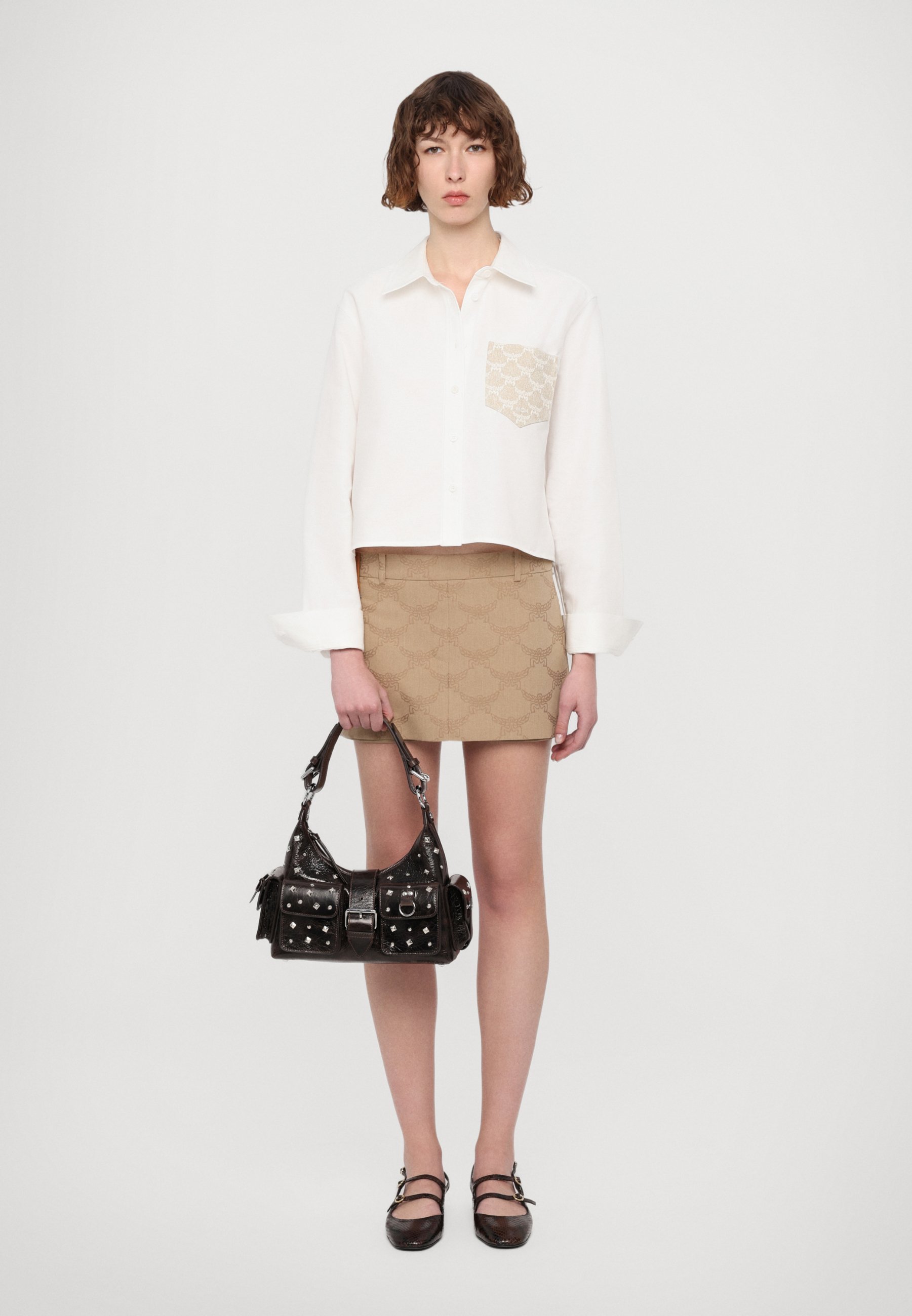 MOSCHINO SKIRT - Mini skirt - beige - Zalando