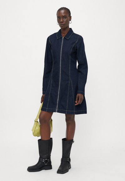 gap cult gaia denim dress GAP GAP X CULT GAIA DNM DOUBLE ZIP MINI DRESS - Denim dress - medium  indigo/blue
