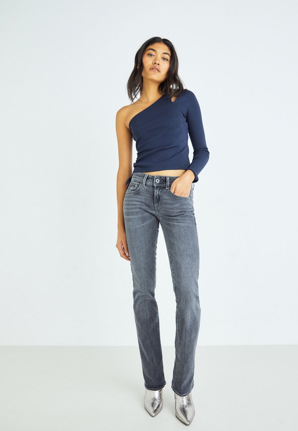 GF Ferre Black Mid Waist Cotton Denim Straight Boot Cut Jeans