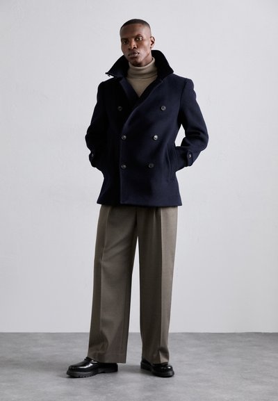 Abrigos Mujer Negro Abrigo Emporio Armani Pure Cashmere Azul