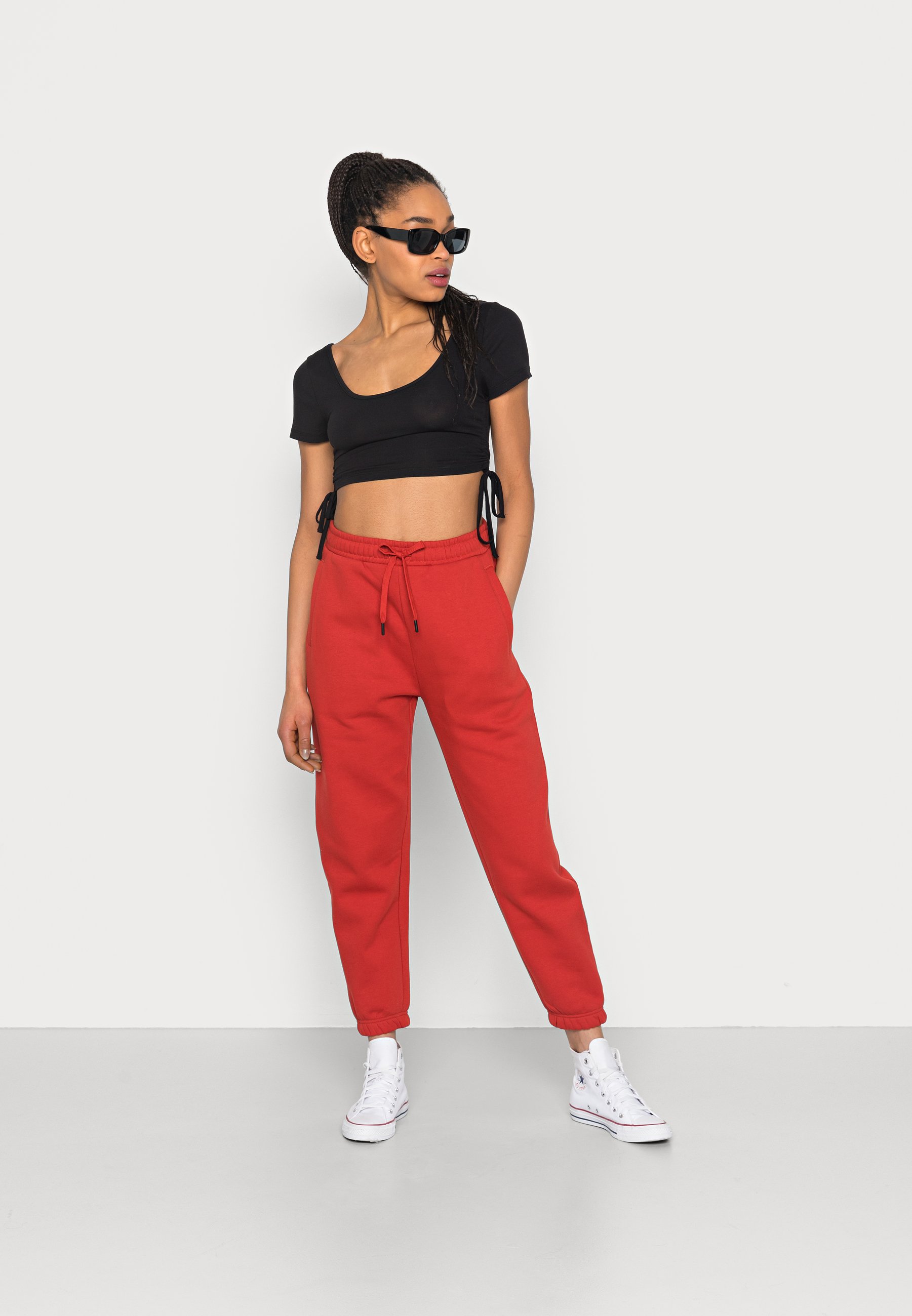 Missguided RUCHED SIDE CROP - T-shirt con stampa - black/nero - Zalando.it