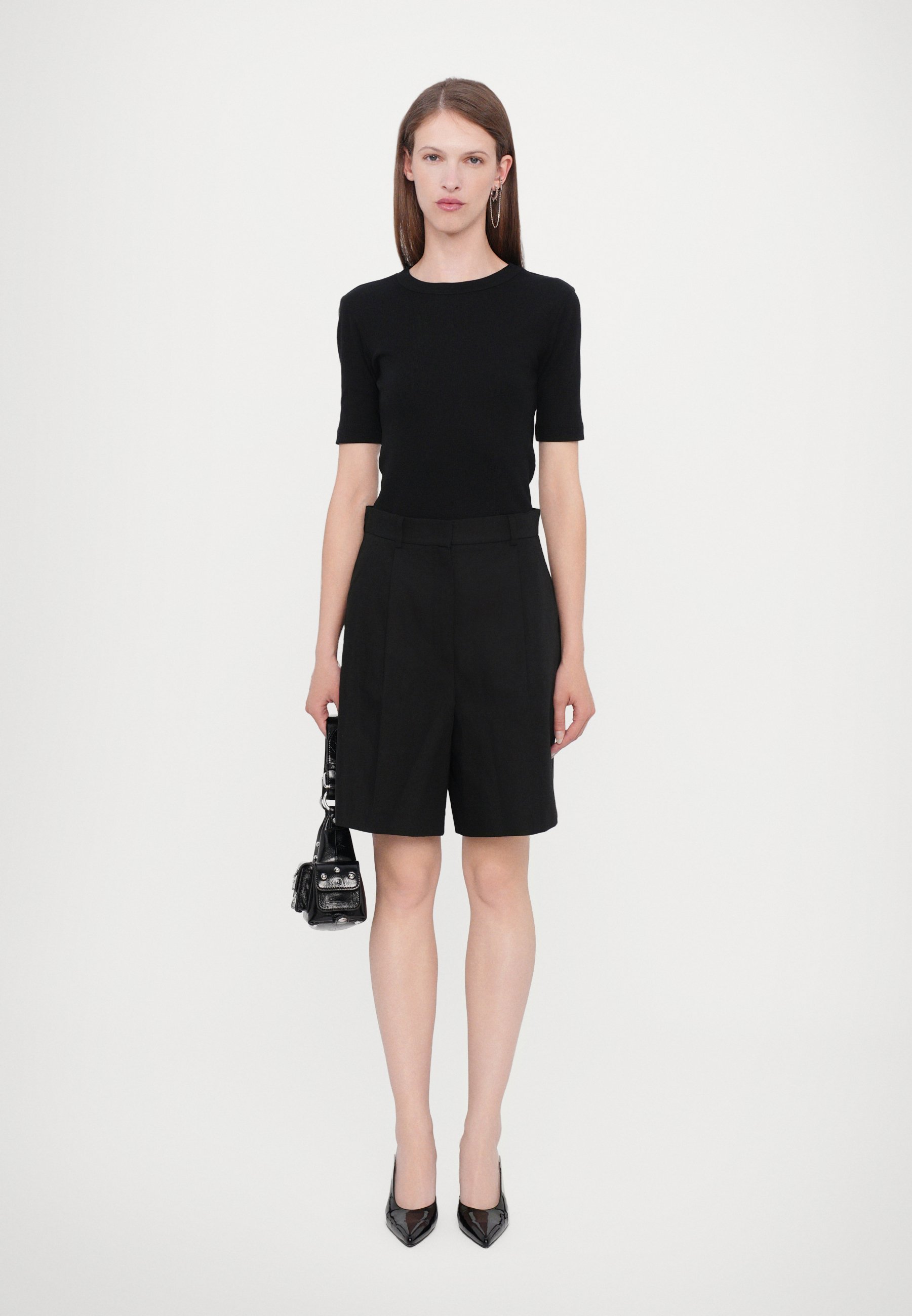 Pinko PASCAL BERMUDA - Denim shorts - nero limousine/black