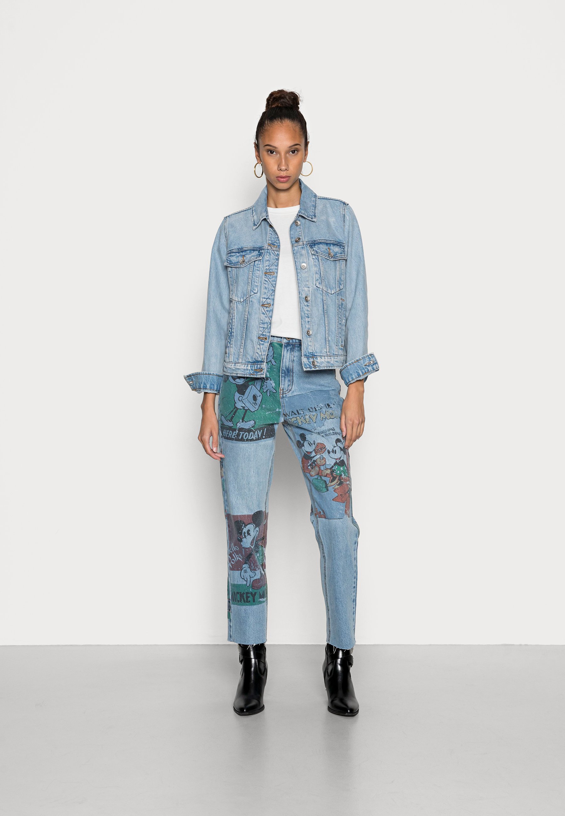 Desigual INDIA MICKEY - Jeans a sigaretta - blue/multicolore - Zalando.it