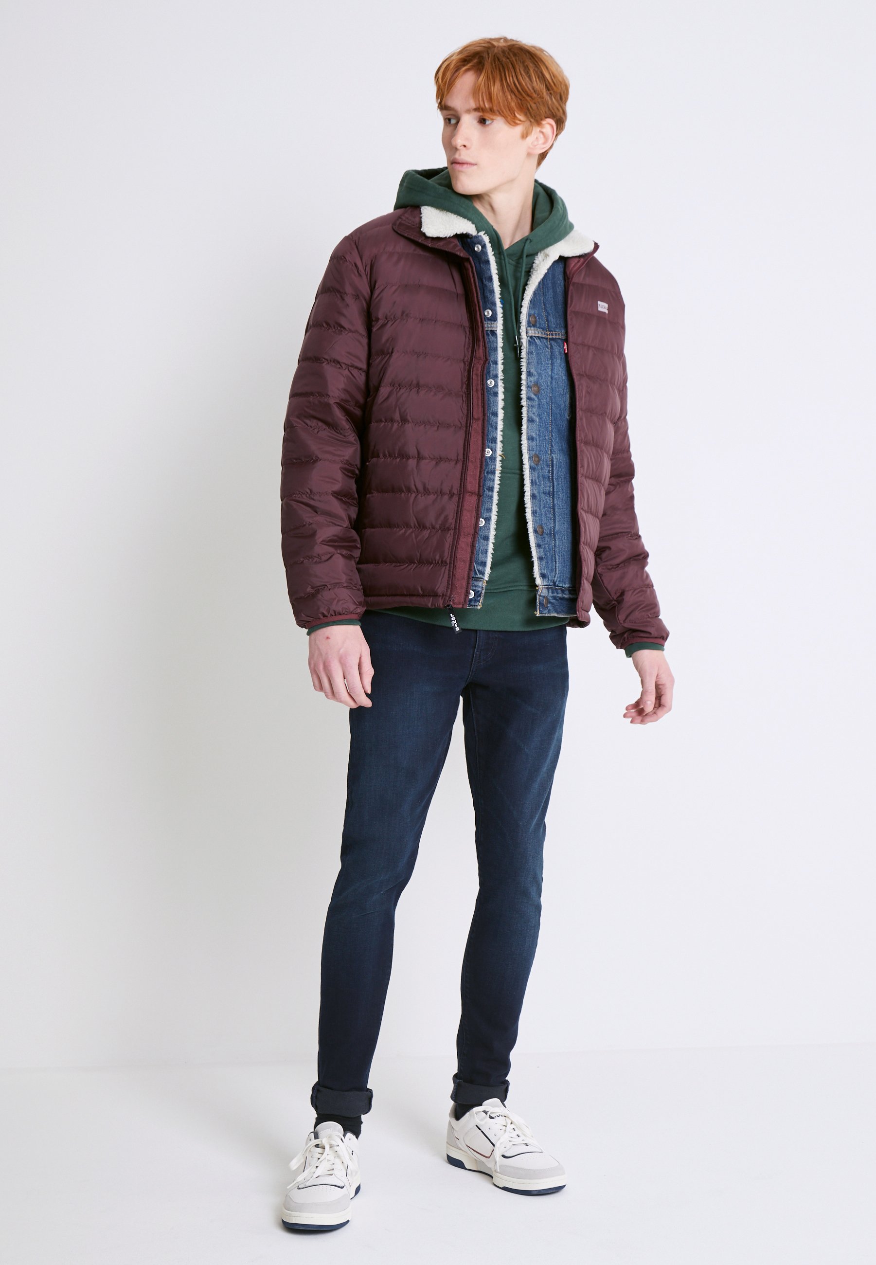 Levi's Plaid Fleece-lined Trucker Jacket in Red for Men
